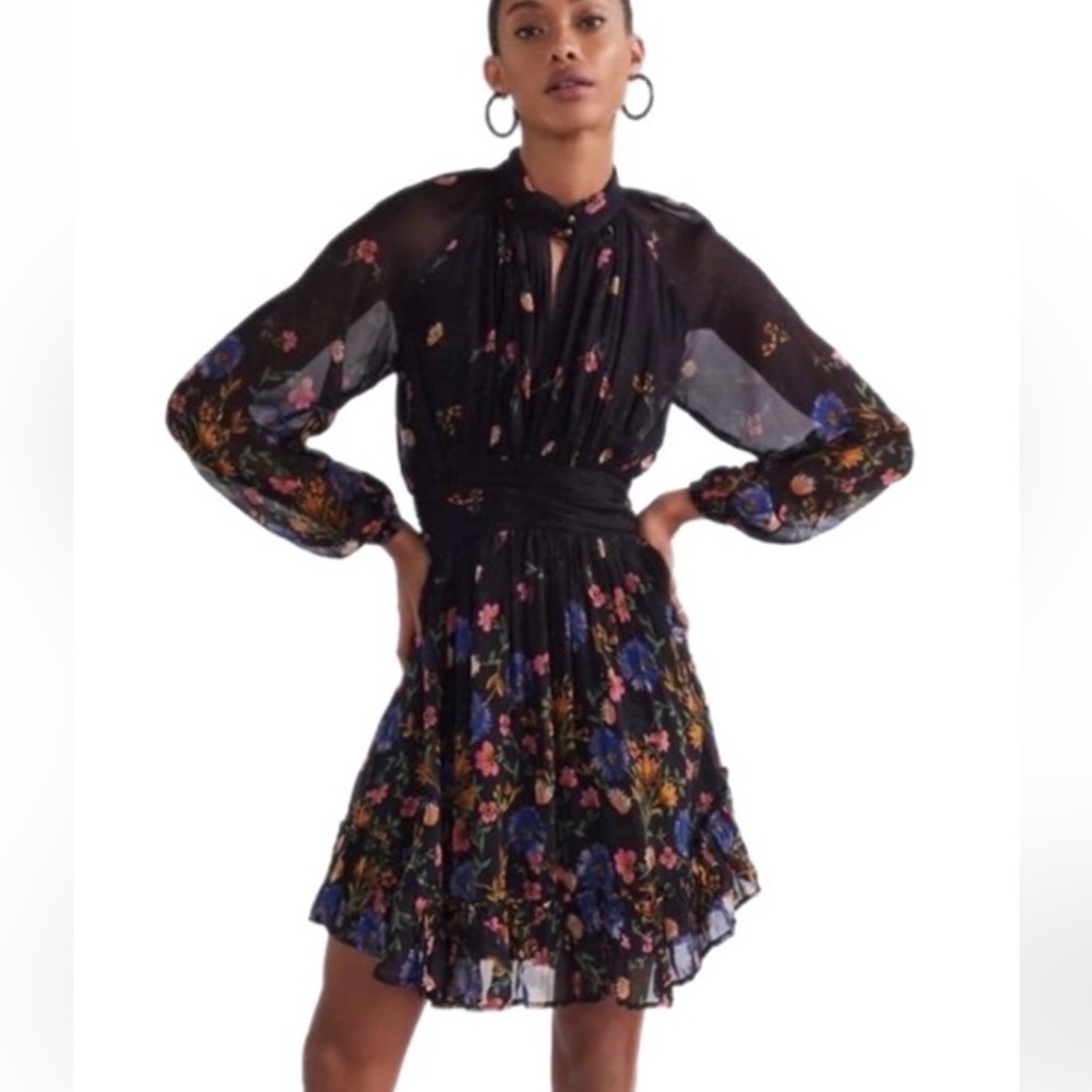 Anthropologie Multicolor Floral Long Sleeve Dress